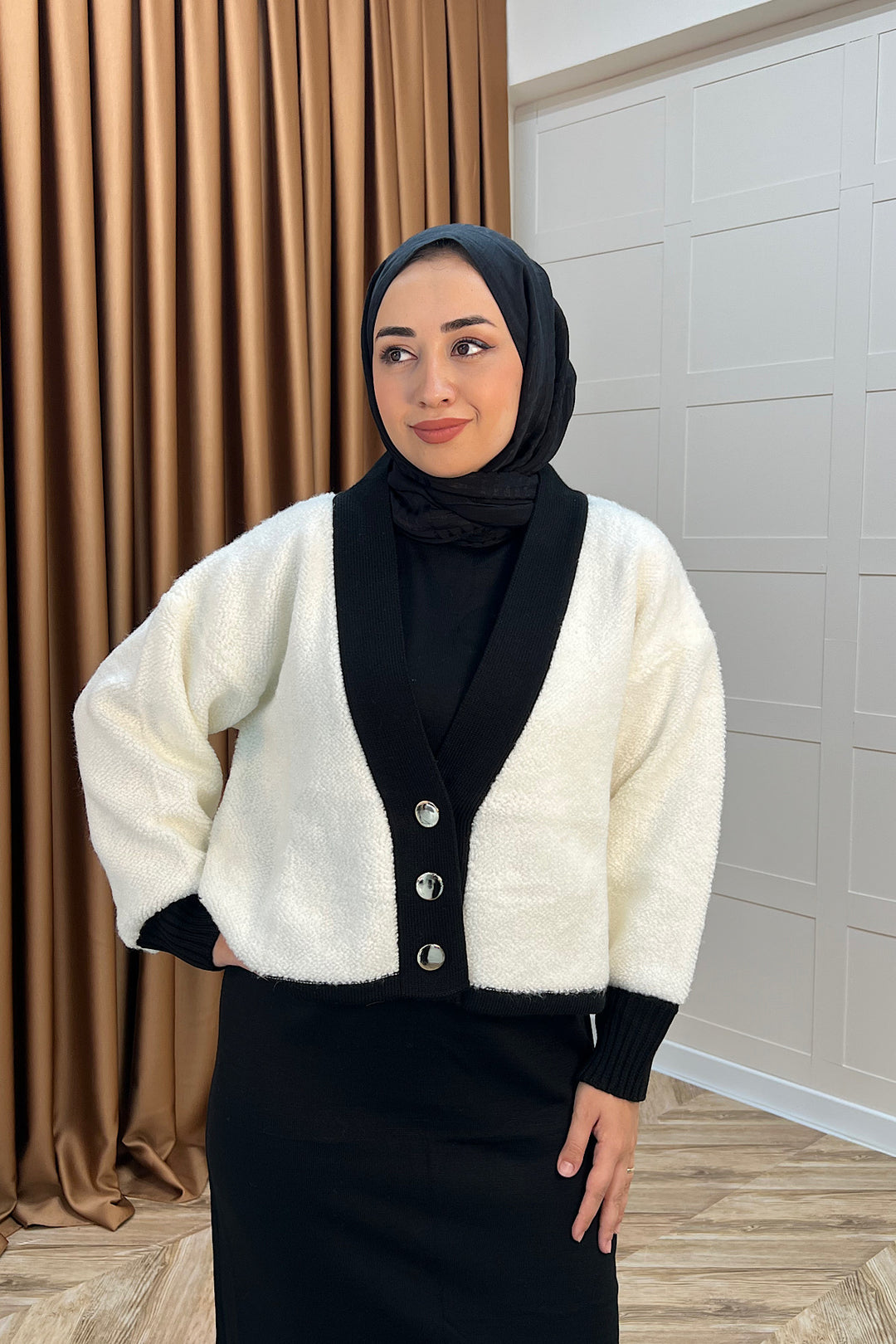 Sezen İkili Triko Elbise Siyah 241090-SIYAH