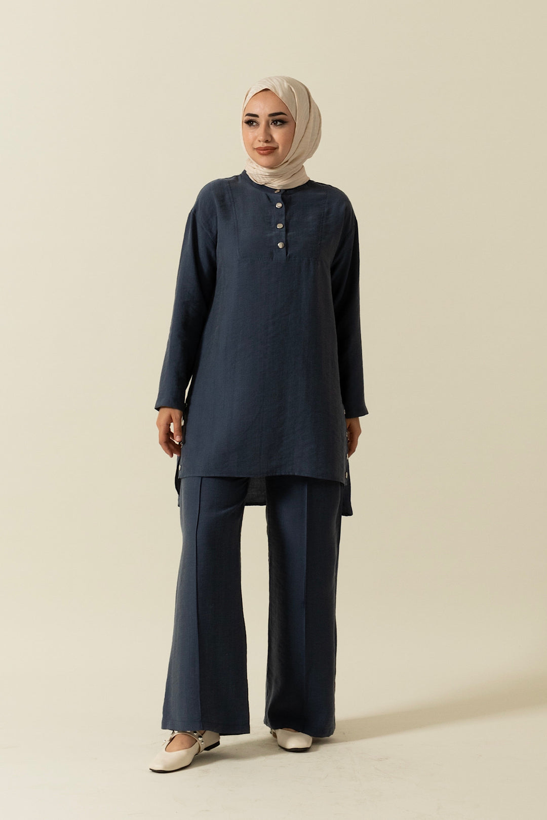 Yanları Çıtçıtlı Tesla Takım Lacivert 1947-LACIVERT