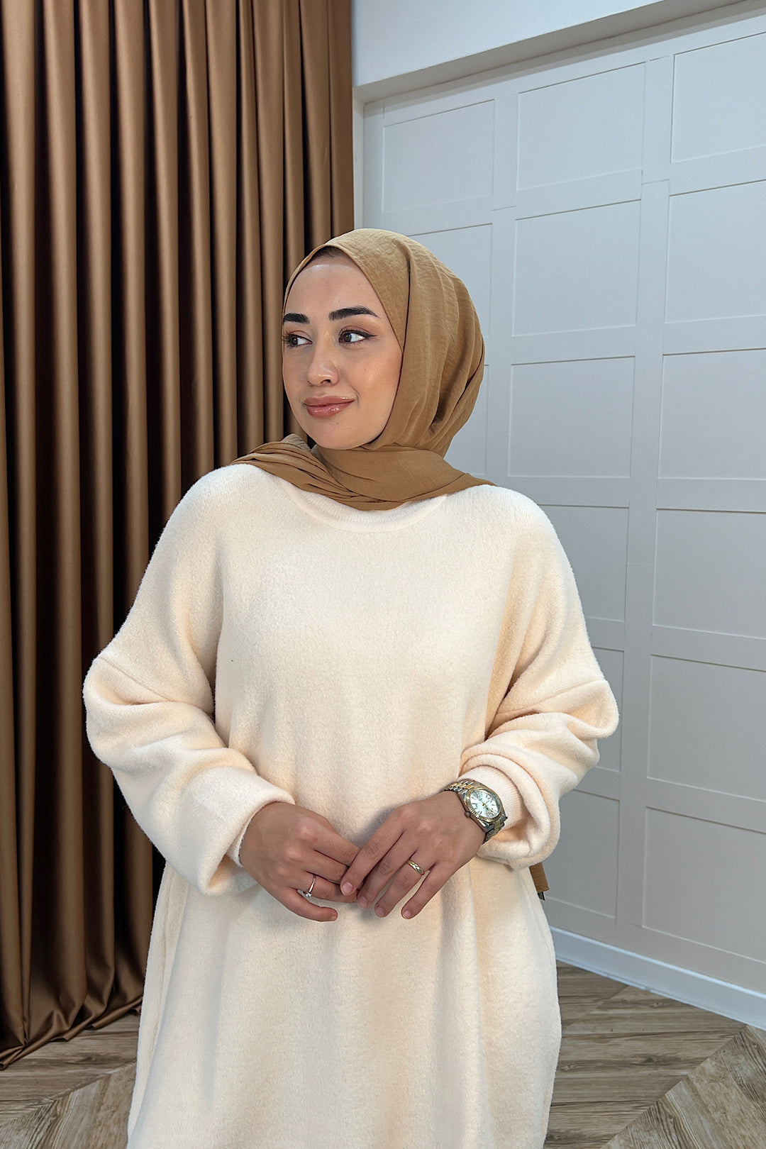 Dilşah Angora İkili Triko Takım Krem 25650-KREM