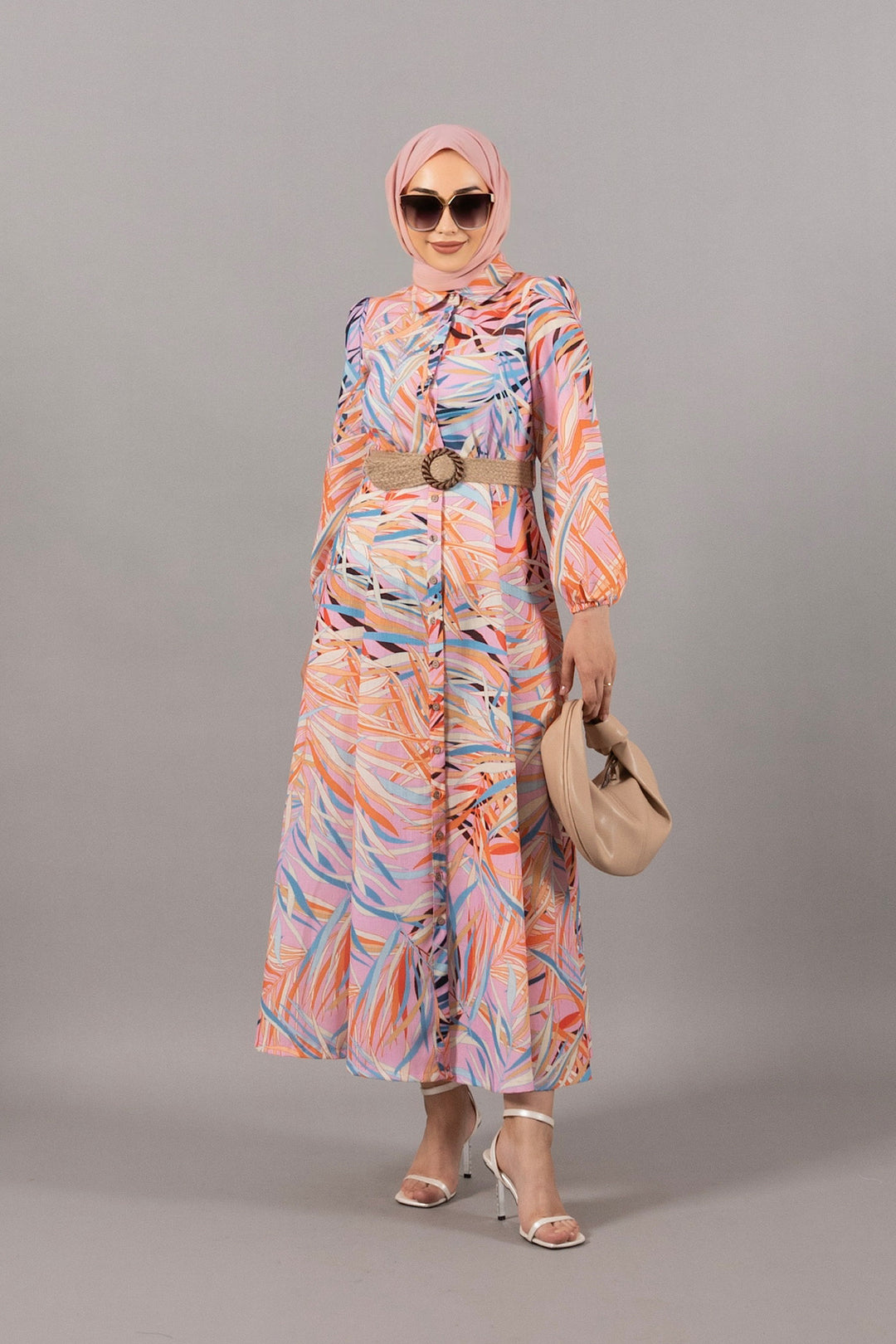 Emma Keten Elbise Pudra 4966-PUDRA