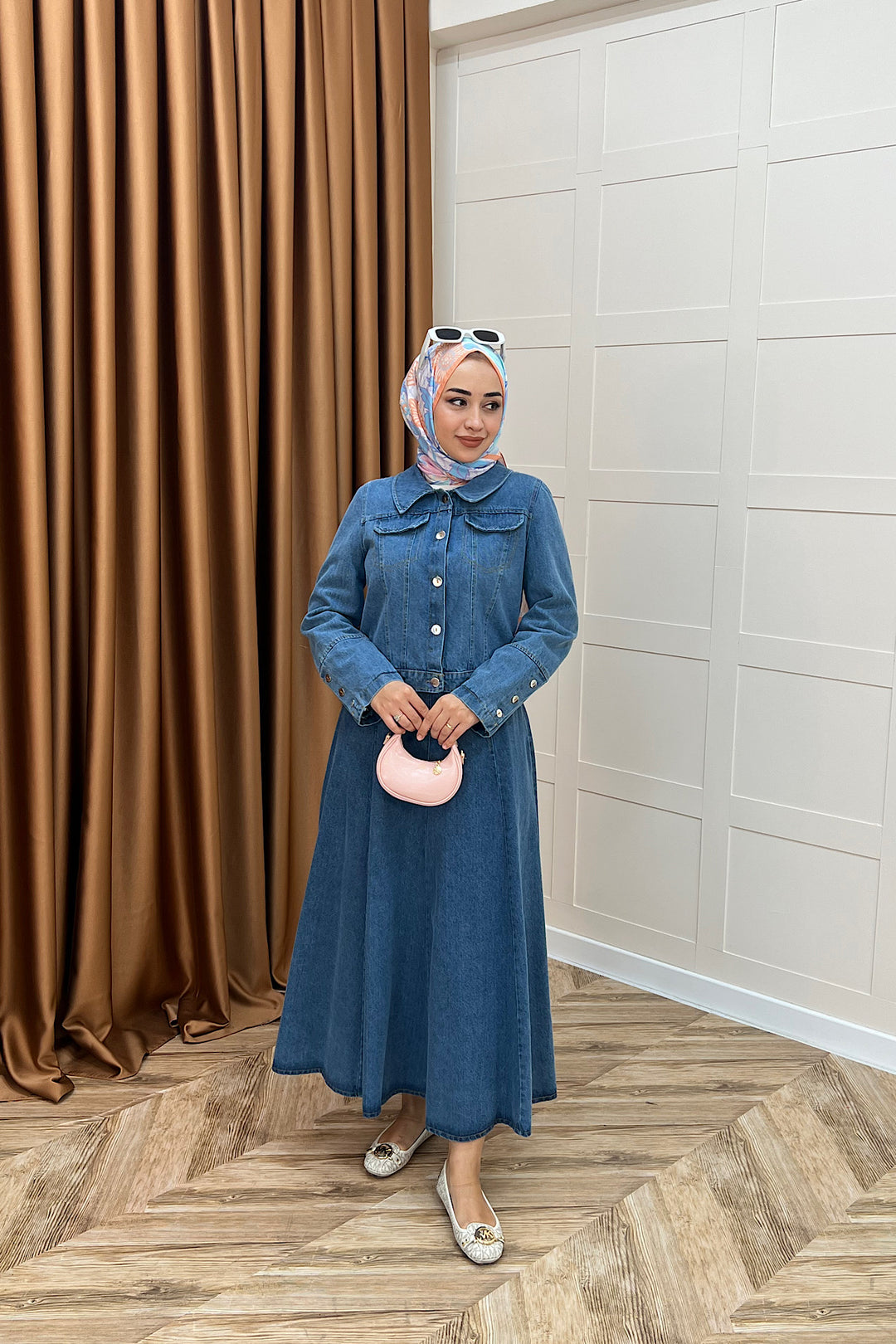 Kot Ceket Etekli Takım Mavi 6196-MAVI