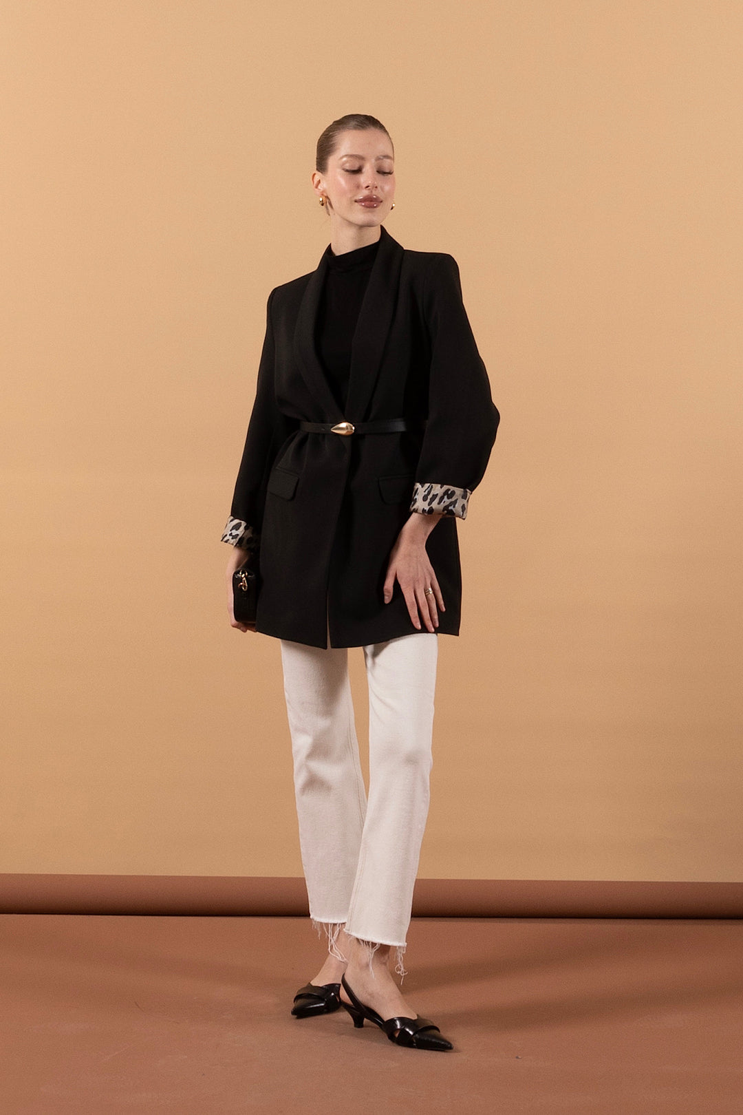 Şal Yaka Blazer Ceket Siyah 2030-SIYAH