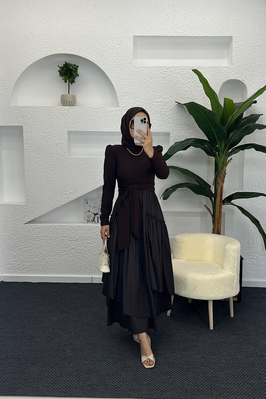 Zeny Elbıse Kahverengı 6001-KAHVERENGI