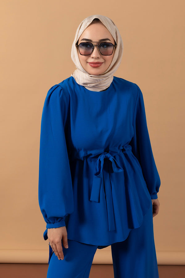 Belden Kemerli Linda Takım Saks 2035-SAKS