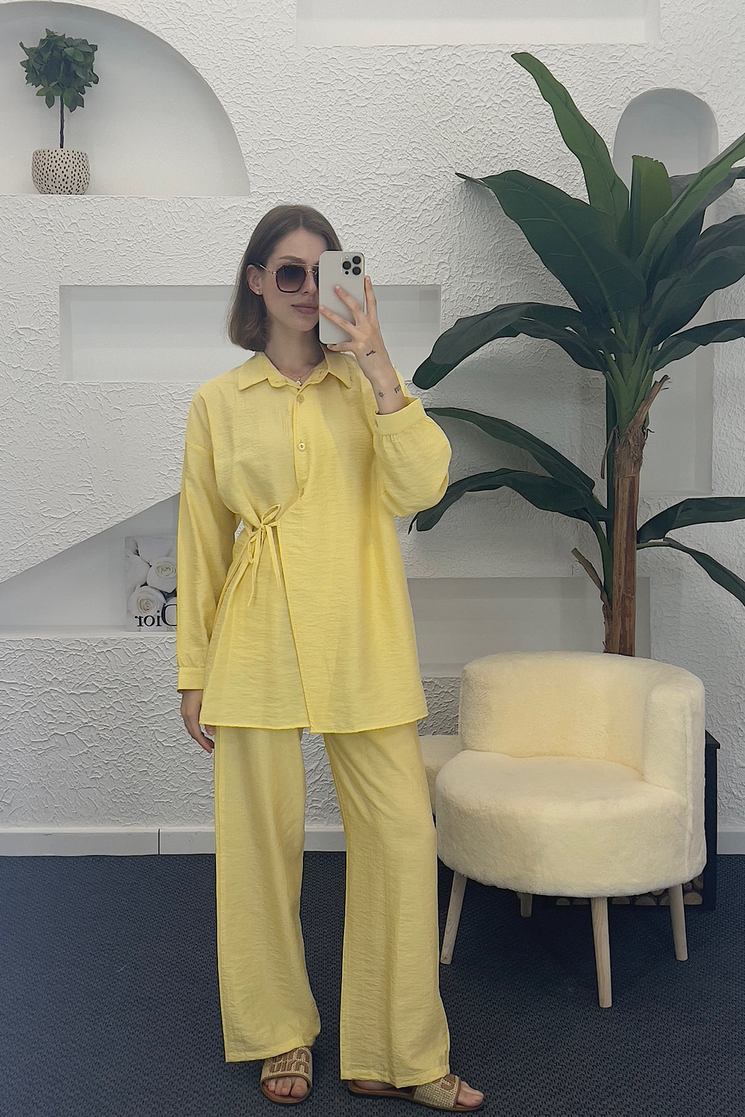 Tuana Yandan Bağlamalı Takım Sarı 3130-SARI