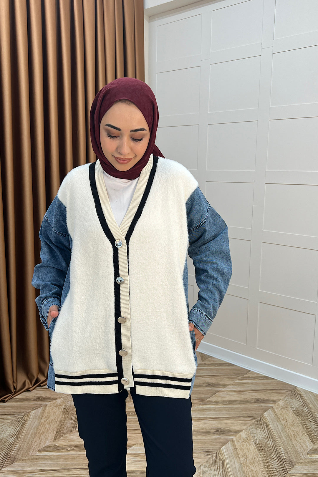 Kedi Sakal Kolej Kot Ceket Ekru 25390-EKRU