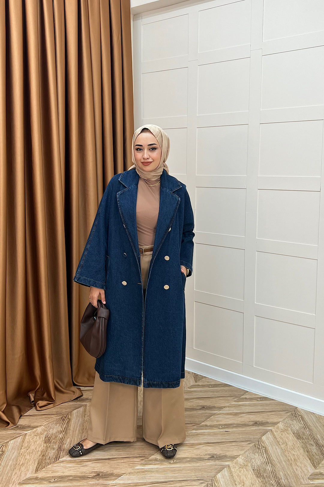 Uzun Denim Ceket Lacivert 5505-LACIVERT