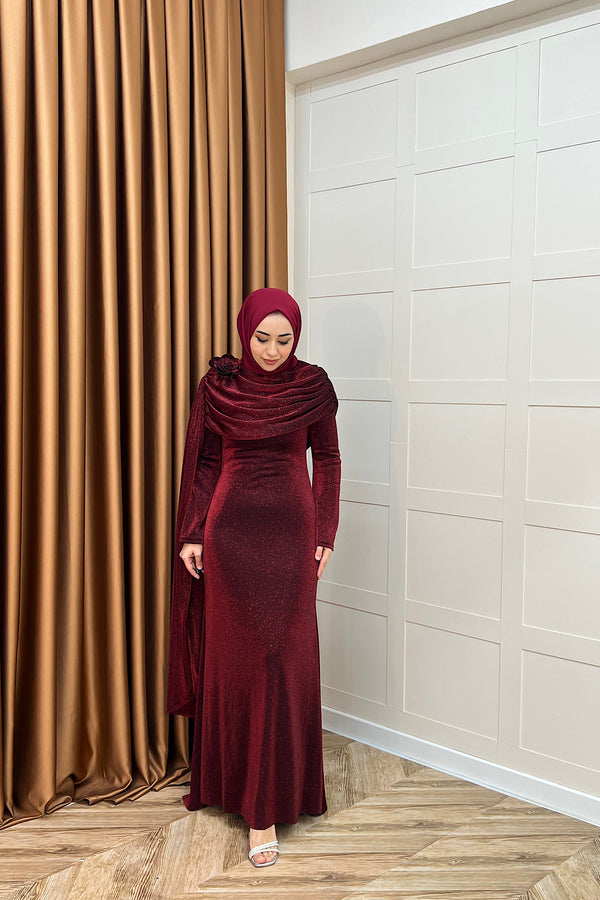 Elara Balık Abiye Bordo 3086-BORDO