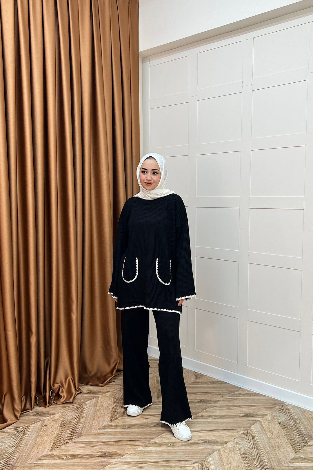 Cep Örgülü Triko Takım Siyah 24200-SIYAH