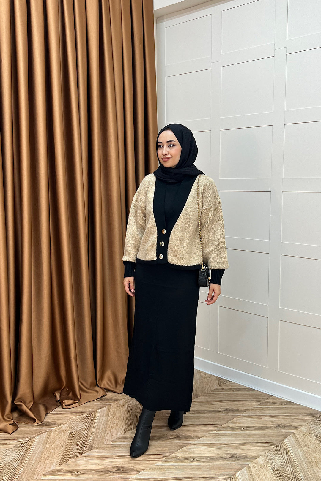 Sezen İkili Triko Elbise Camel 241090-CAMEL