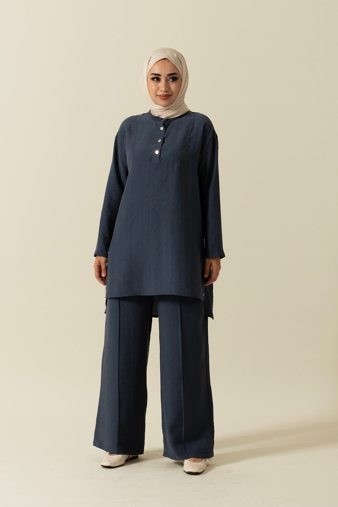 Yanları Çıtçıtlı Tesla Takım Lacivert 1947-LACIVERT