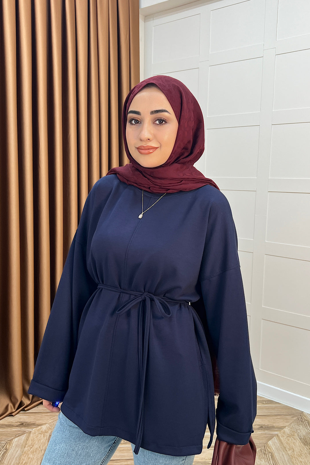 Türev Duble Kol Tunik Lacivert 6060-LACIVERT