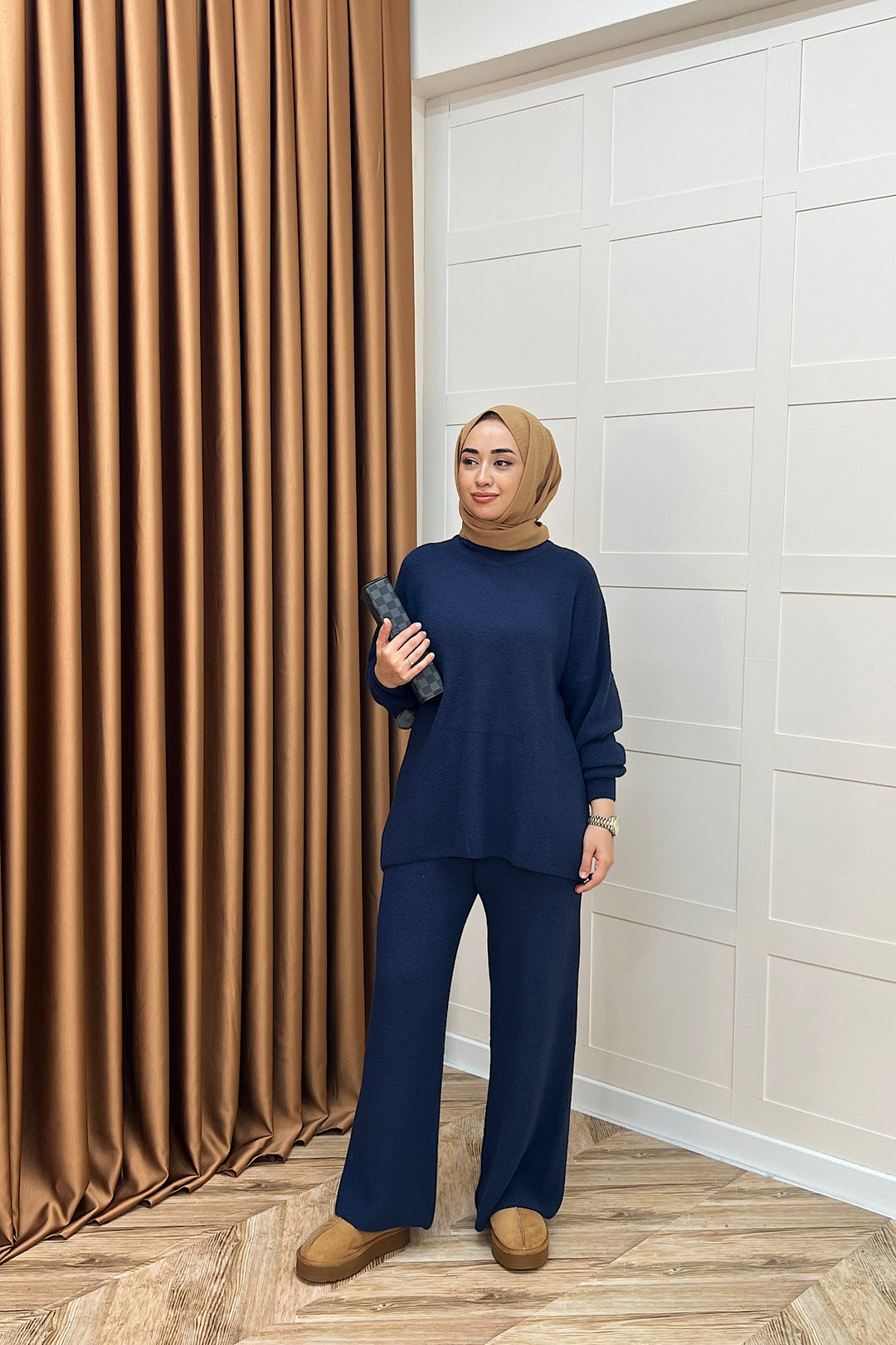 Dilşah Angora İkili Triko Takım Lacivert 25650-LACIVERT