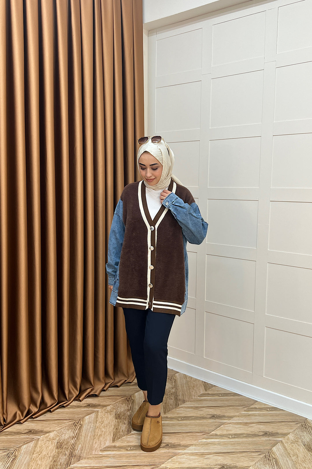 Kedi Sakal Kolej Kot Ceket Kahverengi 25390-KAHVERENGI