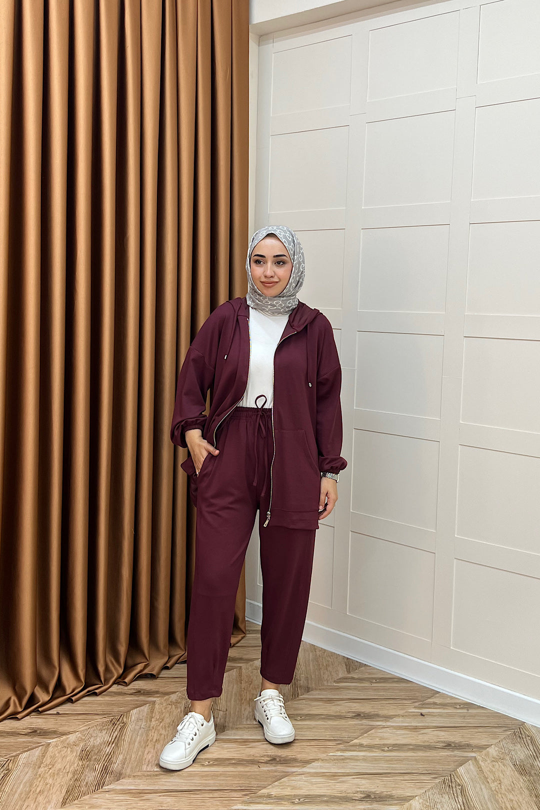 Kanguru Cepli Fermuarlı Takım Bordo 2014-BORDO