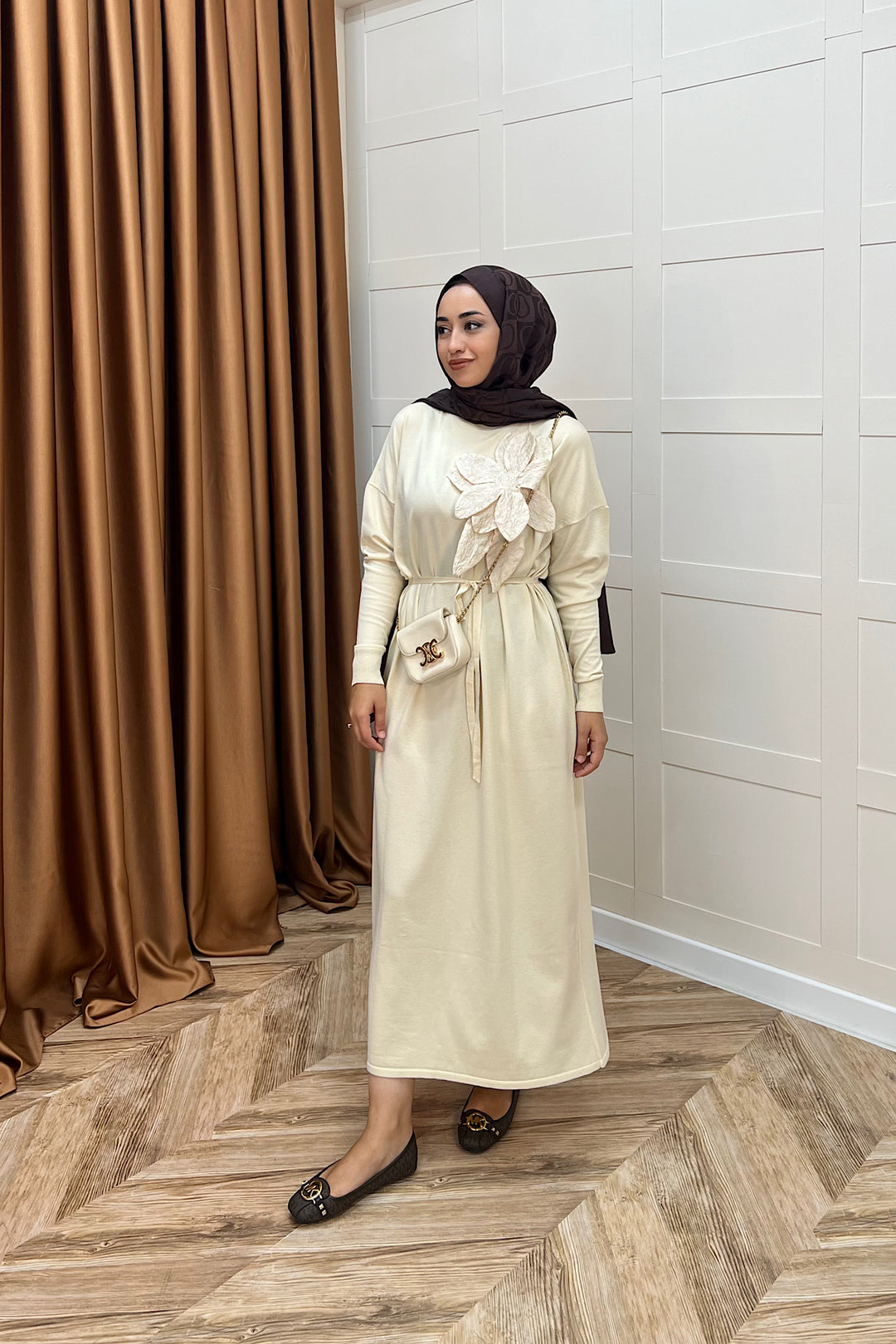 Zambak Merserize Triko Elbise Taş 25110-TAS