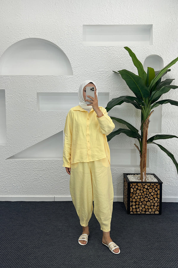 Şalvar Pantolon İkili Takım Sarı 5230-SARI