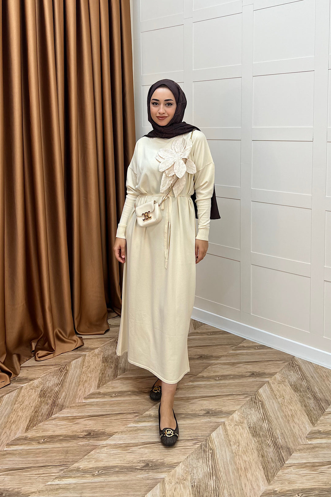 Zambak Merserize Triko Elbise Taş 25110-TAS