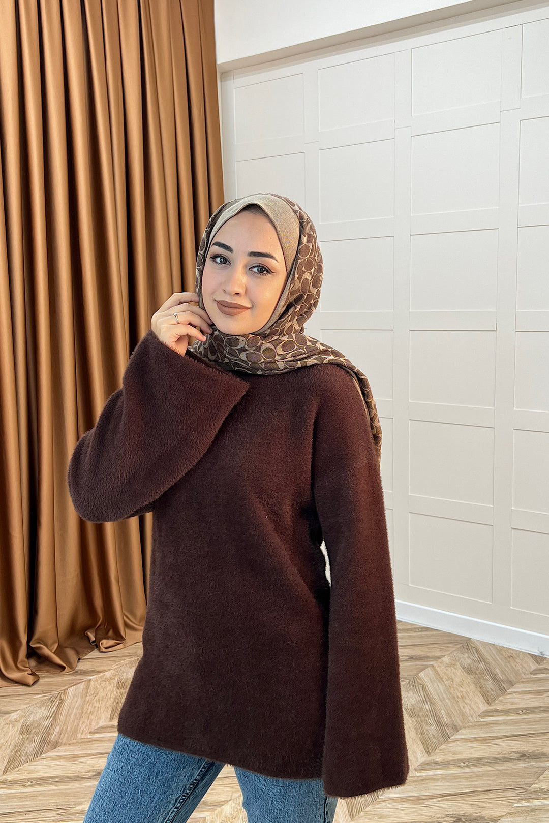 Leyal Triko Kazak Kahverengi 25440-KAHVERENGI