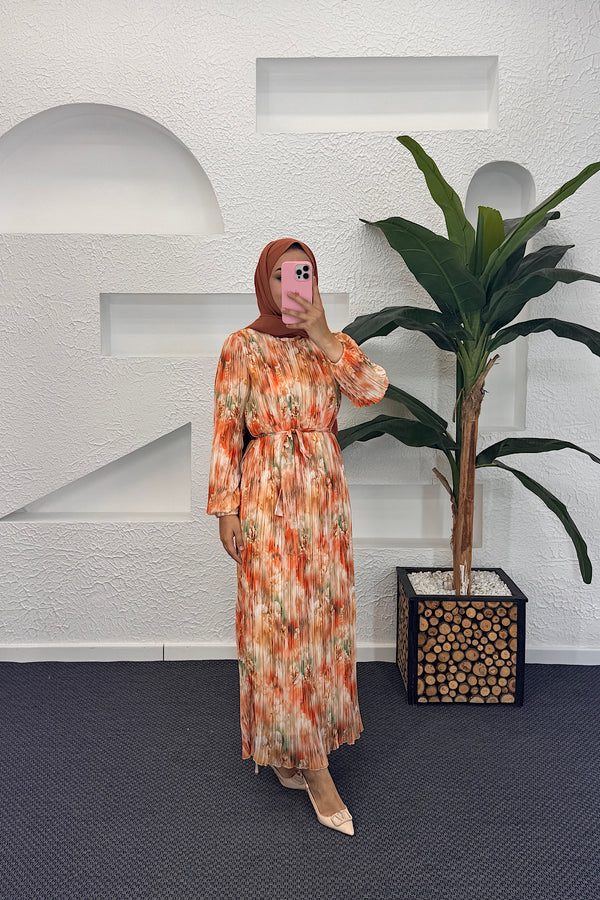 Livina Piliseli Elbise Oranj 3046-ORANJ