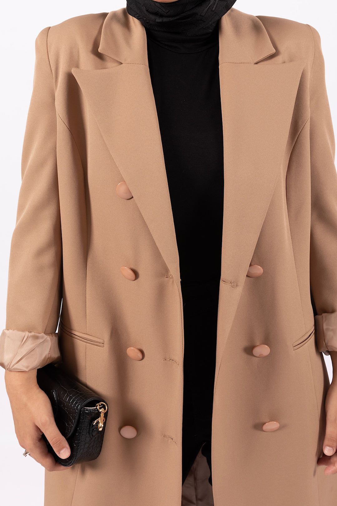 Uzun Blazer Ceket Vizon 24K6109-VIZON