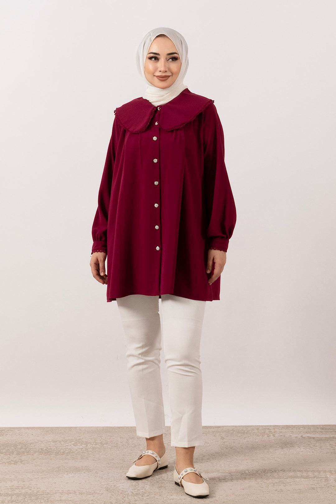 Dantelli Bebe Taka Tunik Bordo 1740-BORDO