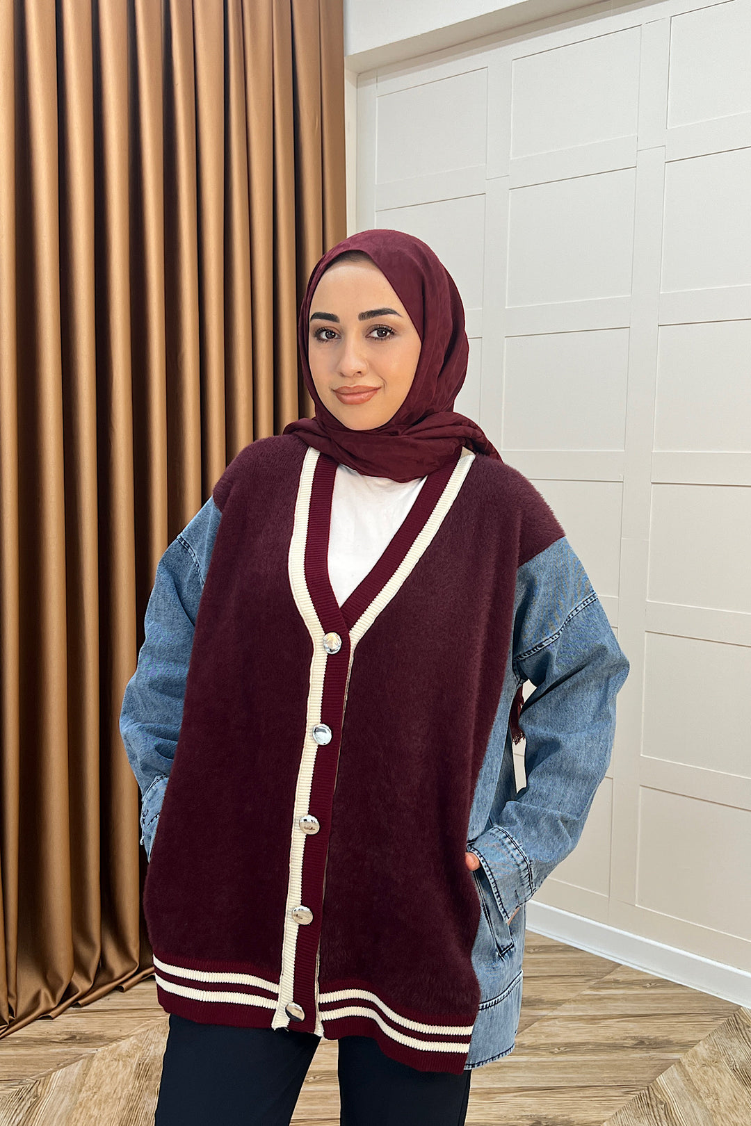 Kedi Sakal Kolej Kot Ceket Bordo 25390-BORDO