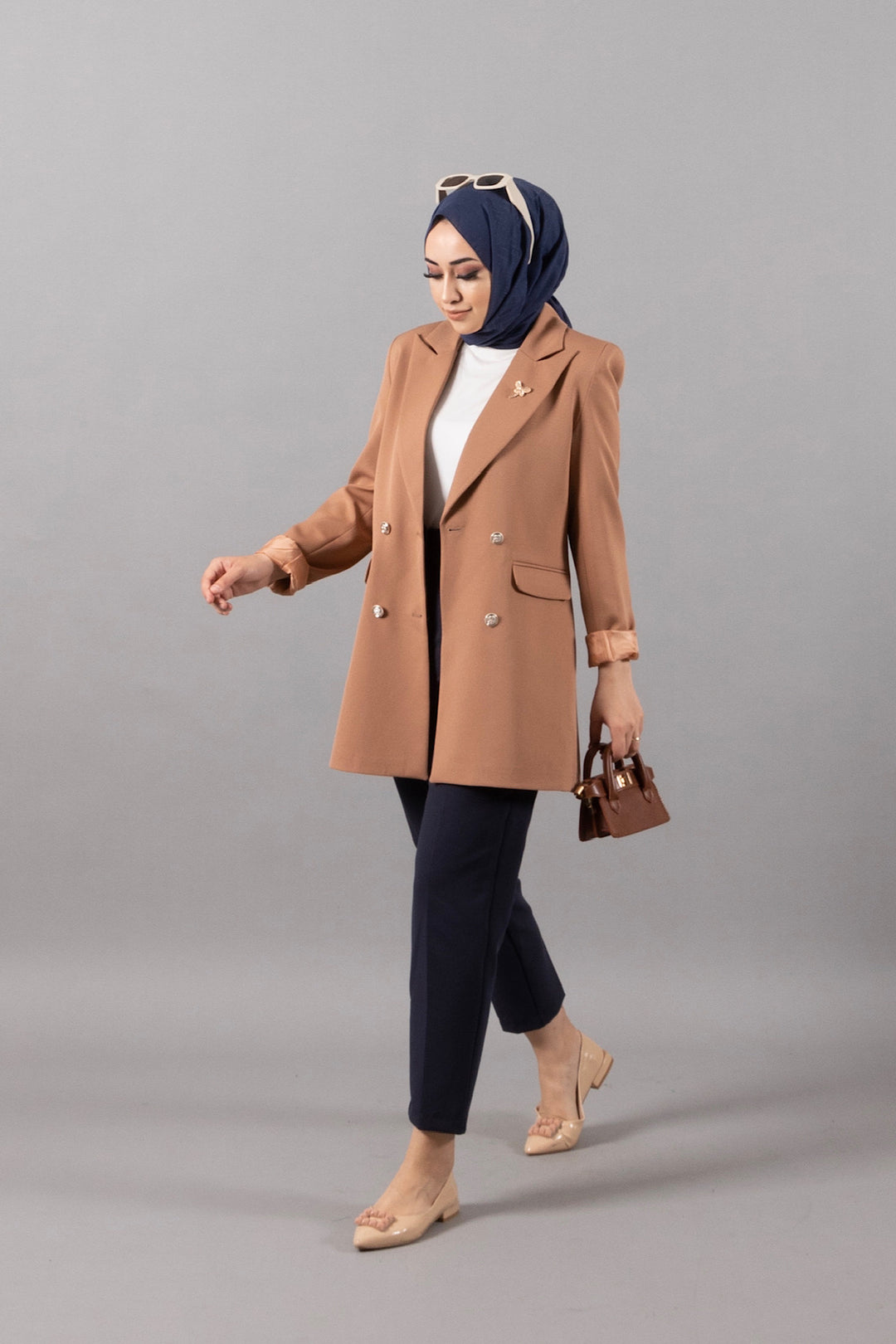 Arel Blazer Ceket Vizon 2028-VIZON