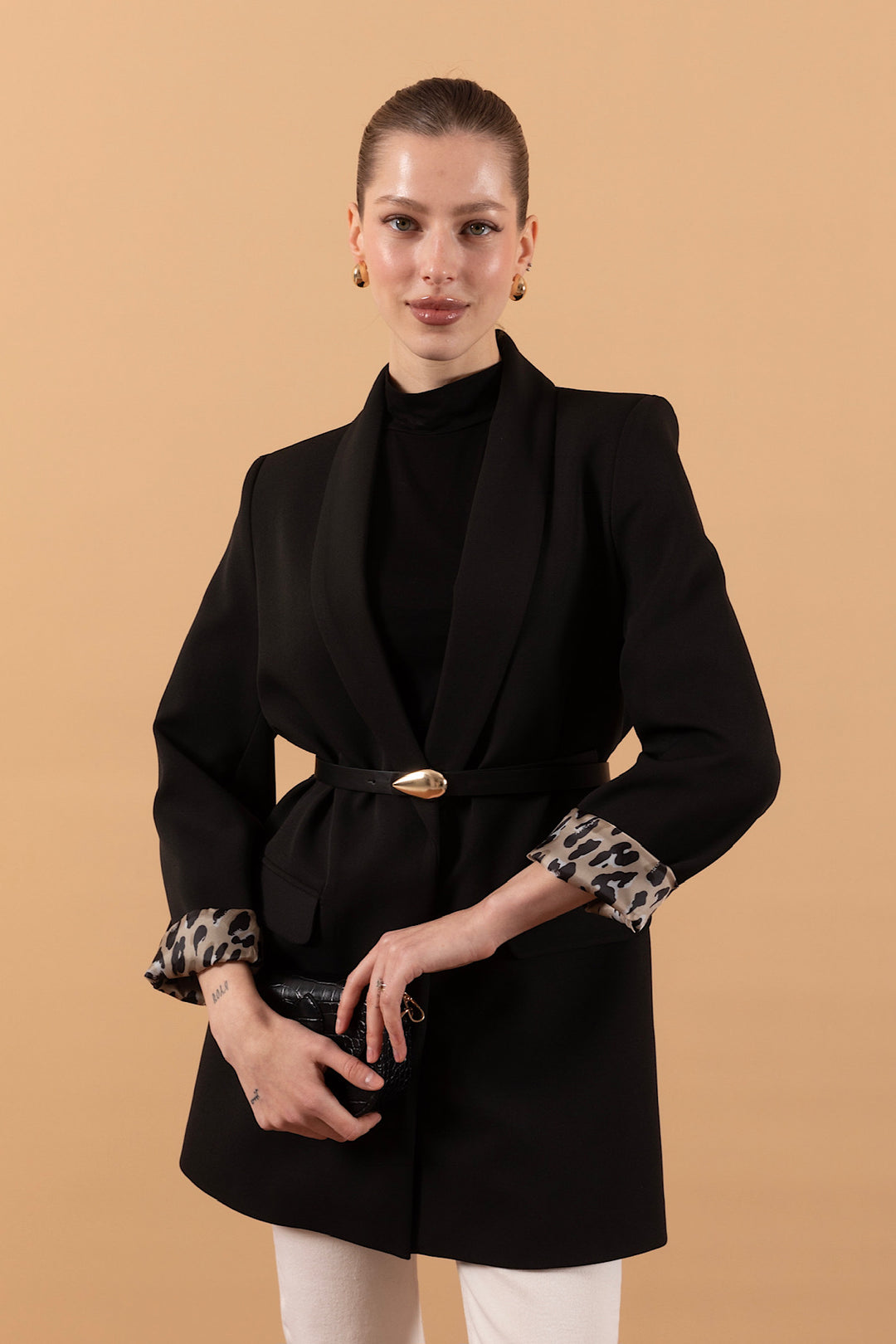 Şal Yaka Blazer Ceket Siyah 2030-SIYAH