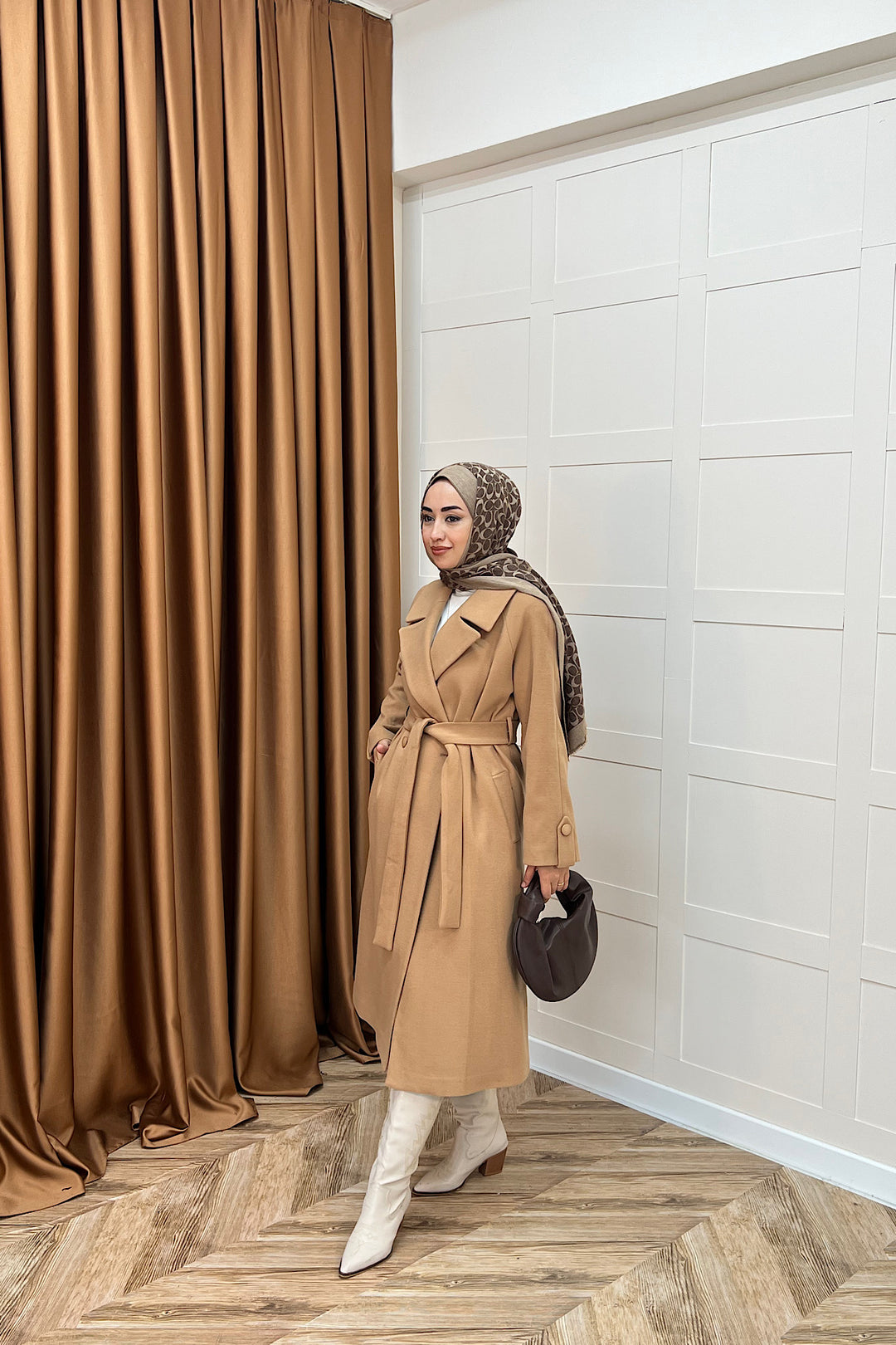 Martina Yırtmaçlı Kaban Camel 5508-CAMEL