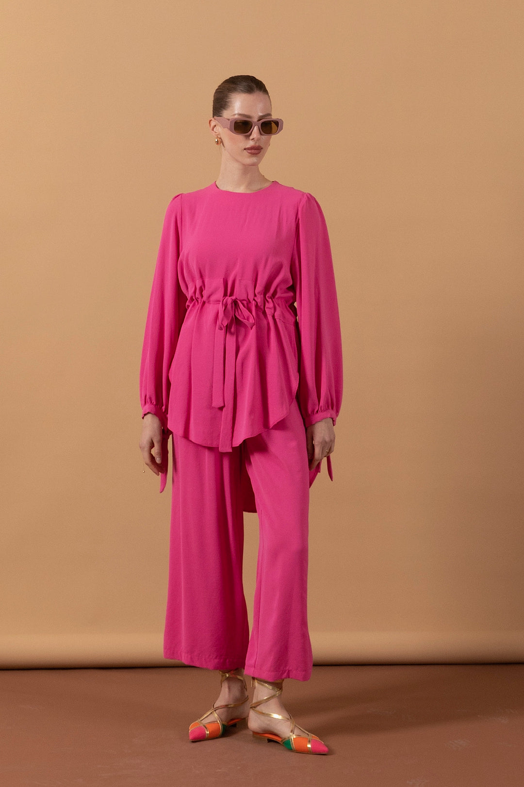 Belden Kemerli Linda Takım Pembe 2035-PEMBE