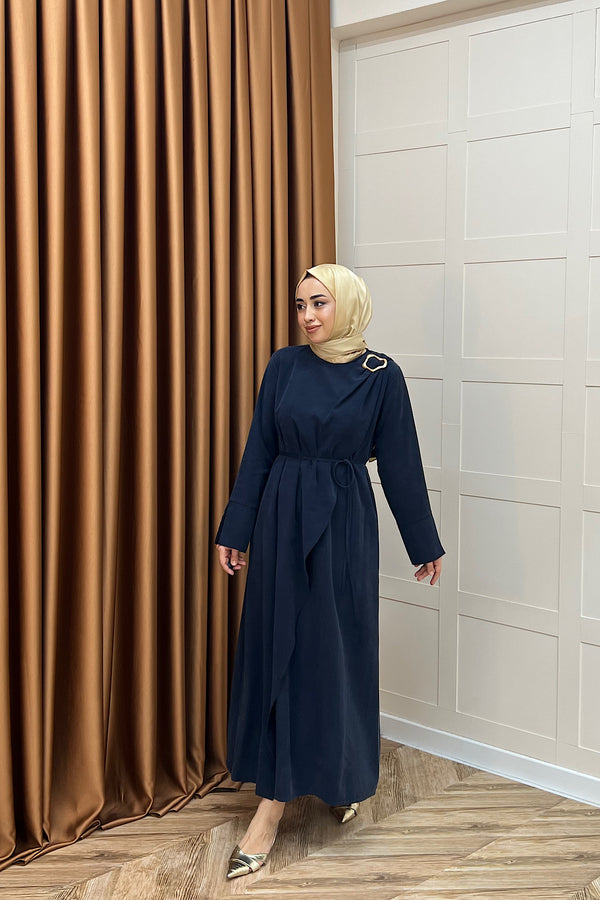 Paria Toka Detay Elbise Lacivert 3345-LACIVERT