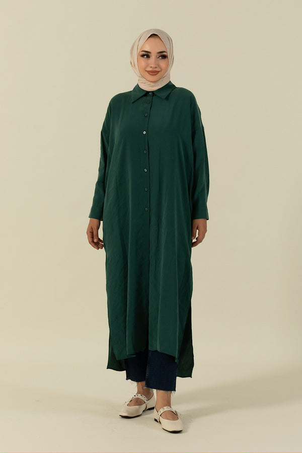 Cupra Uzun Tunik Zumrut 2760-ZUMRUT