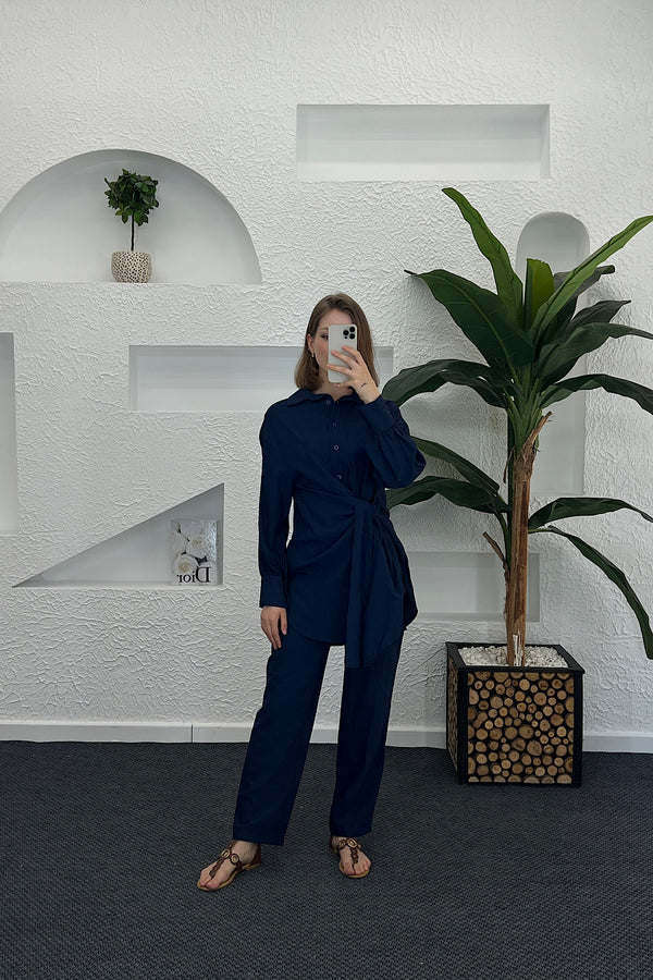 Pantolonlu İkili Takım Lacivert 9010-LACIVERT