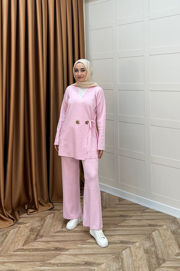 Lyon Merserize Triko Takım Pembe 25310-PEMBE