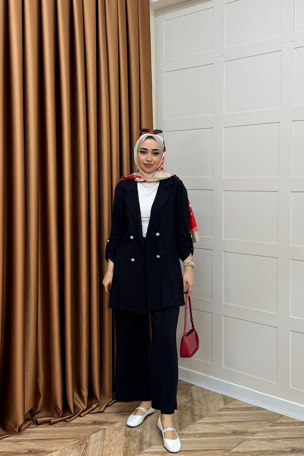 Sandra Ceketli Takım Siyah 5003-SIYAH
