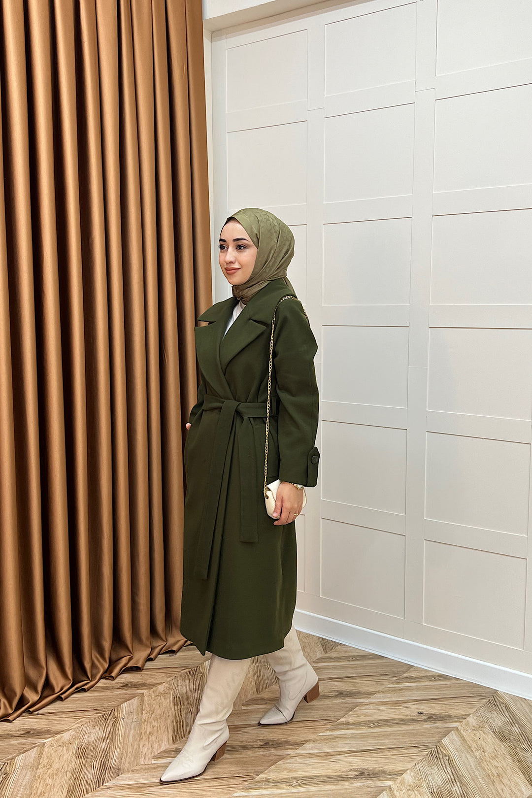 Martina Yırtmaçlı Kaban Haki 5508-HAKI