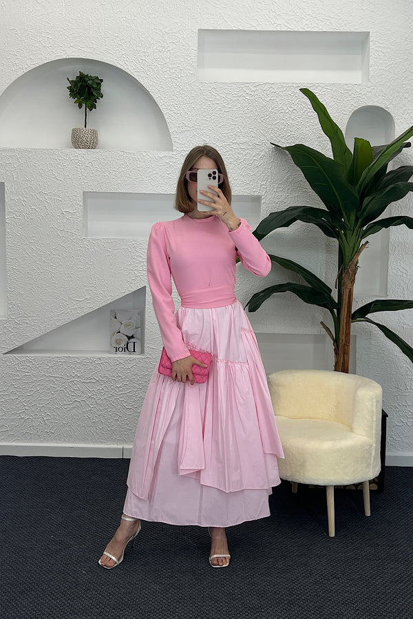 Zeny Elbıse Pembe 6001-PEMBE