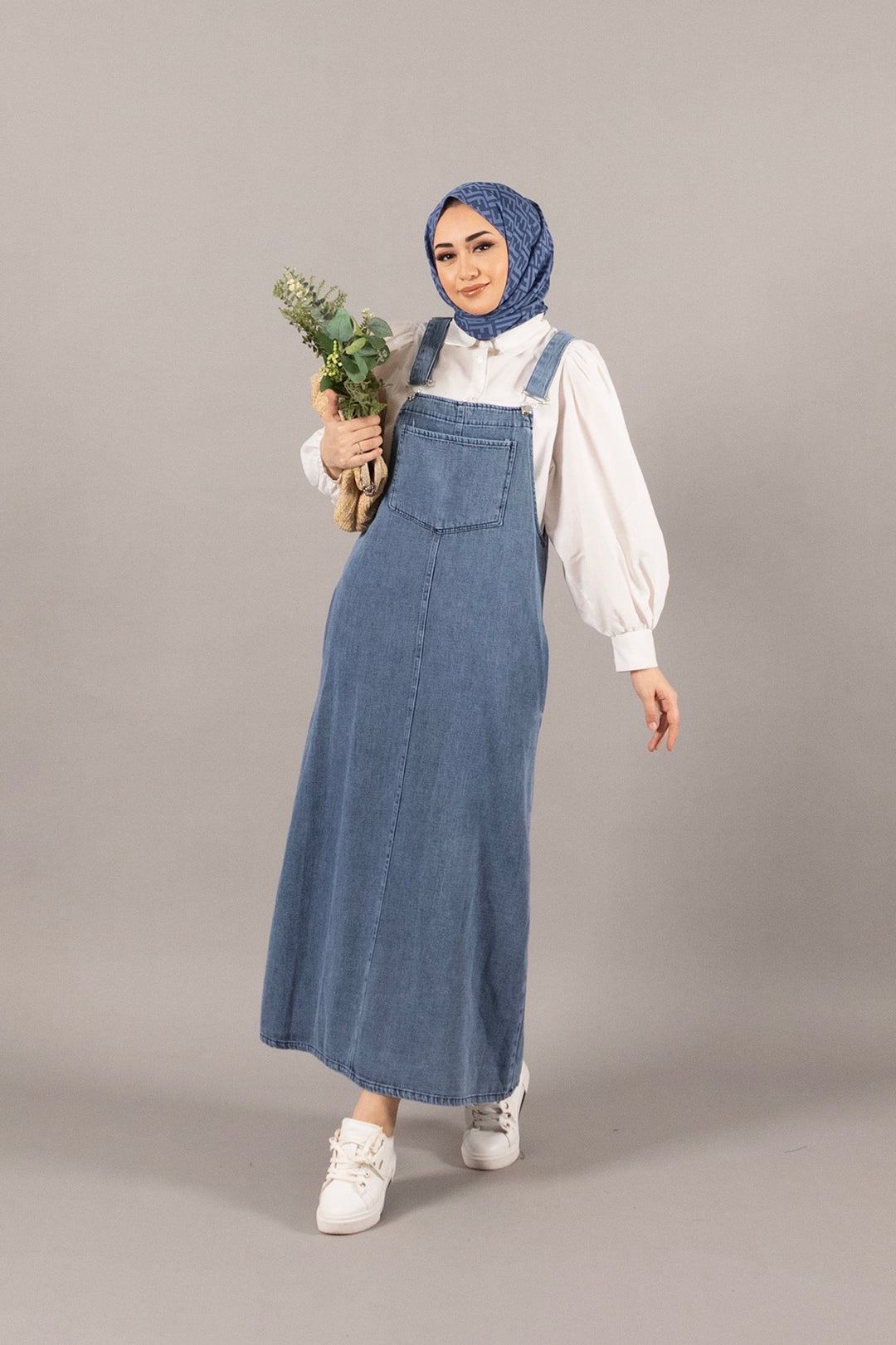 Larin Kot Salopet Mavi 2836-MAVI