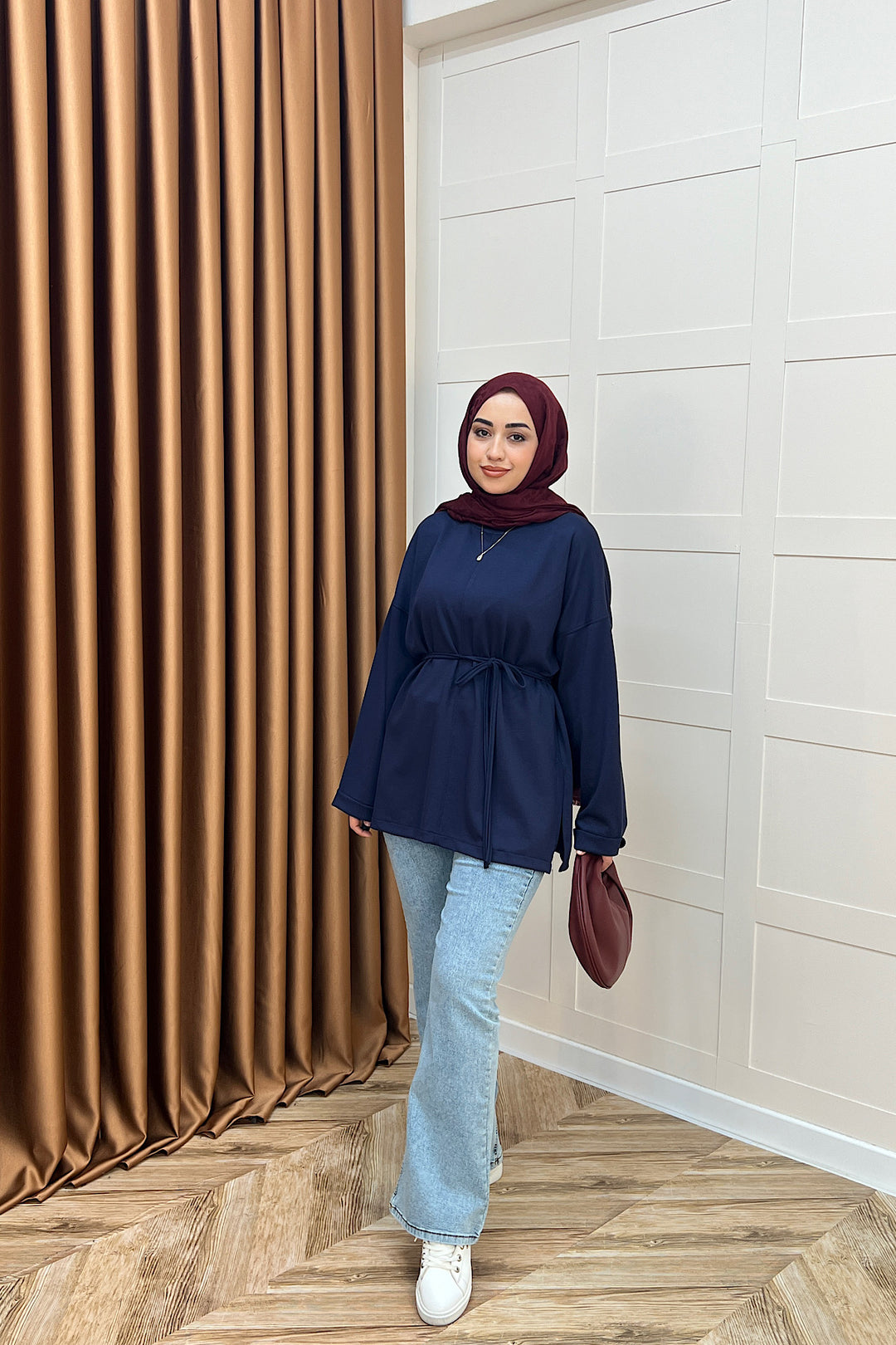 Türev Duble Kol Tunik Lacivert 6060-LACIVERT