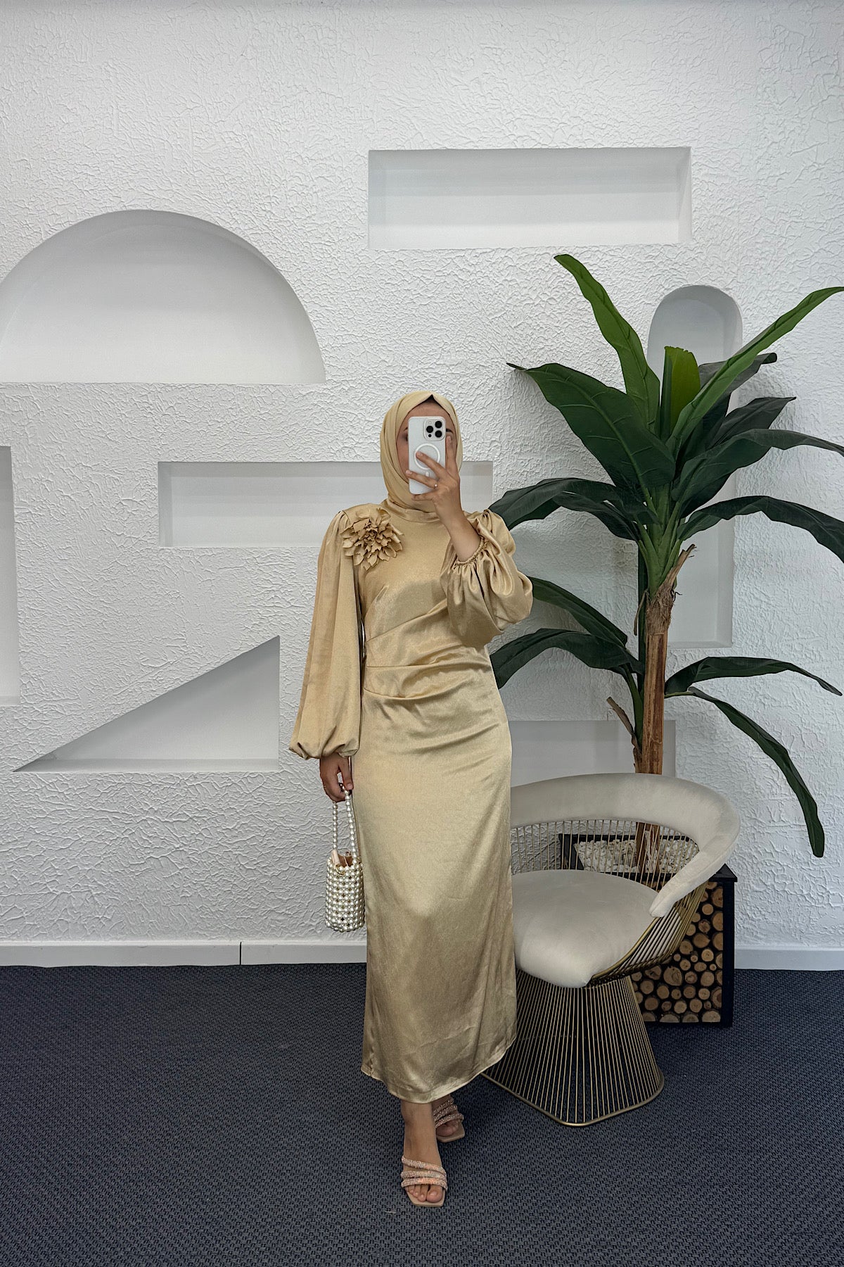 Sanna Broş Detay Abiye Gold 4985-GOLD