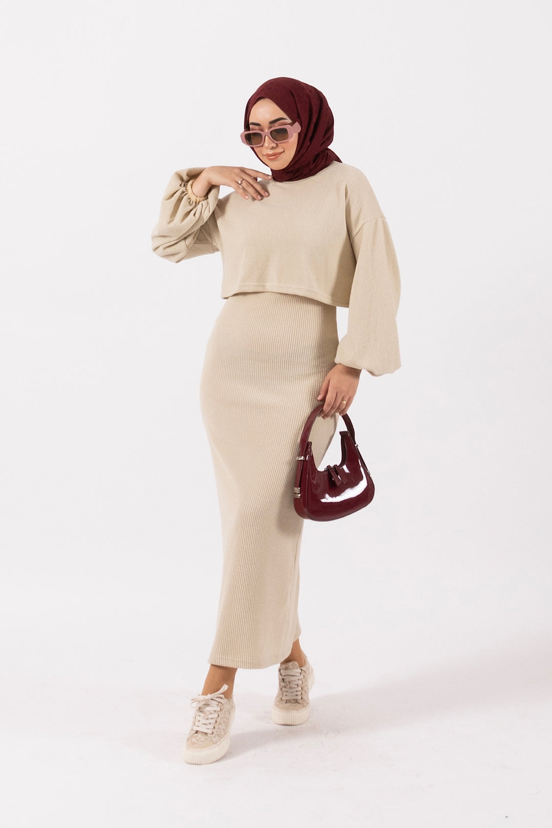 Lamis İkili Elbise Taş 24K4982-TAS