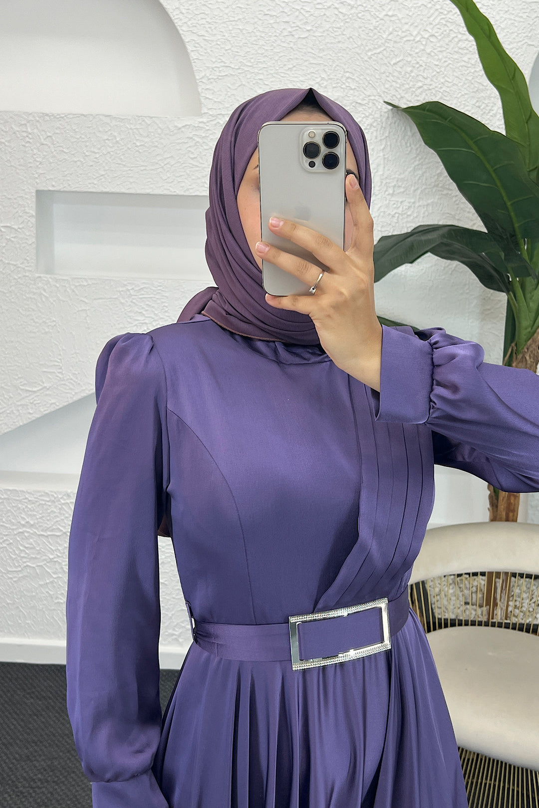 Ayna Kemer Abiye Mor 04665-MOR