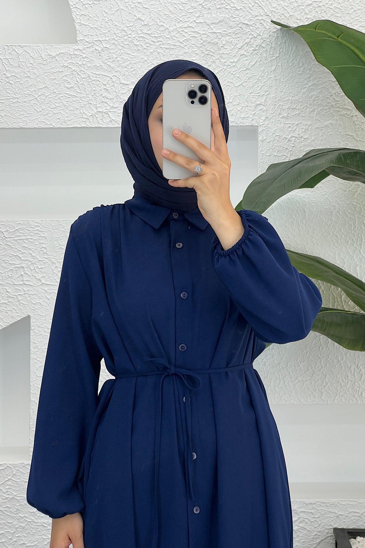 Boydan Düğmeli Tunik Lacivert 9017-LACIVERT
