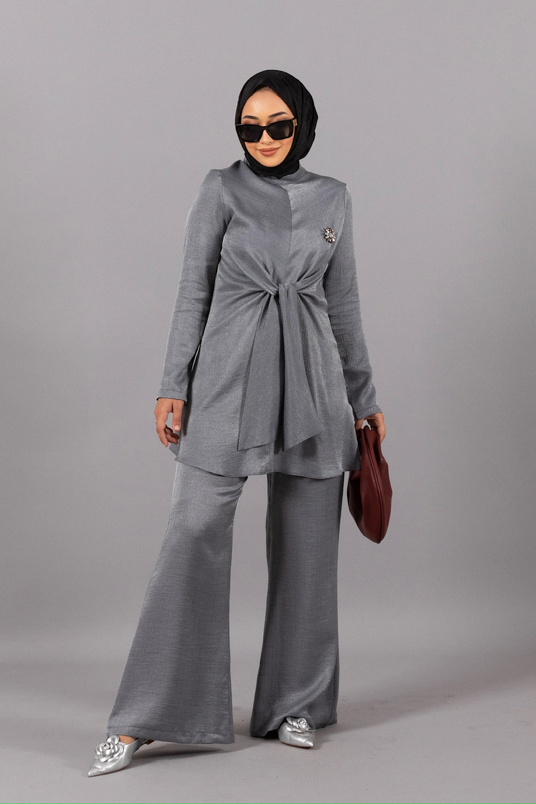 Livia Broş Detay İkili Takım Antrasit 3302-ANTRASIT