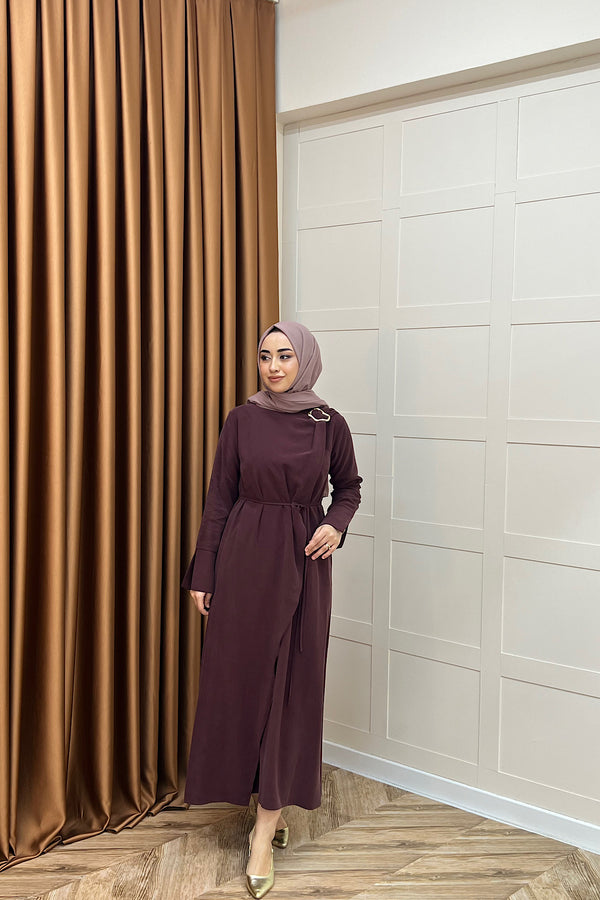 Paria Toka Detay Elbise Bordo 3345-BORDO