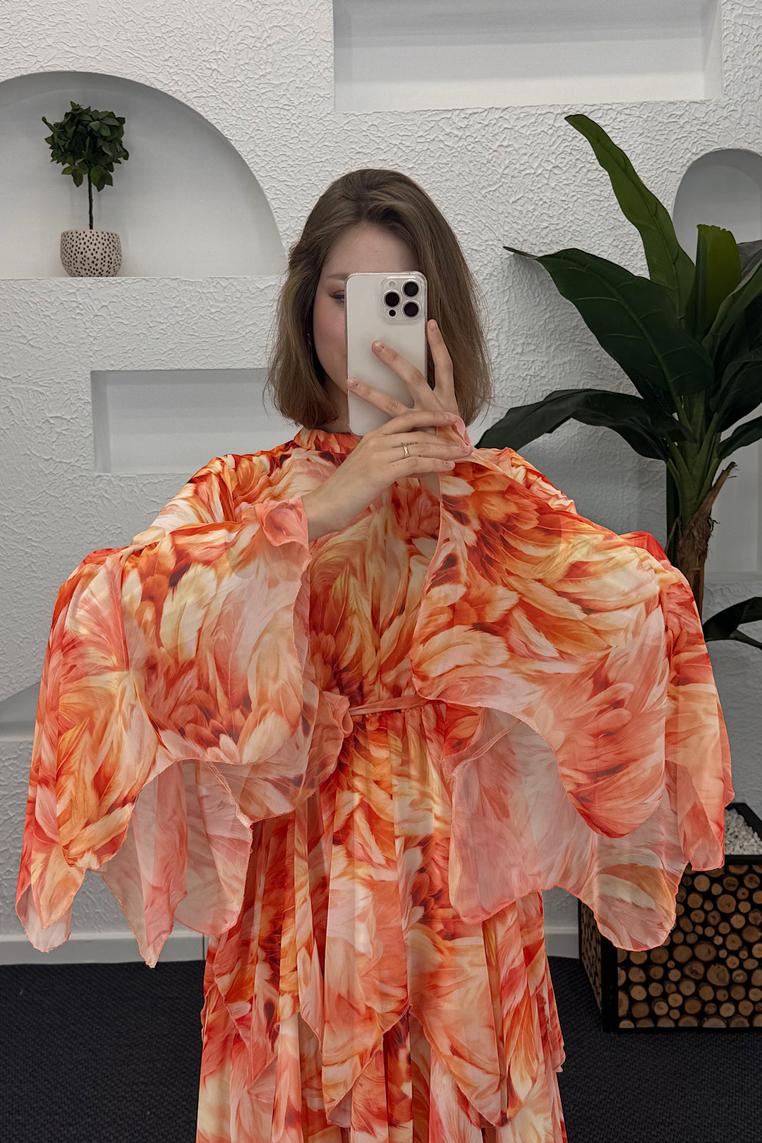 Diore Elbise Oranj 9031-ORANJ