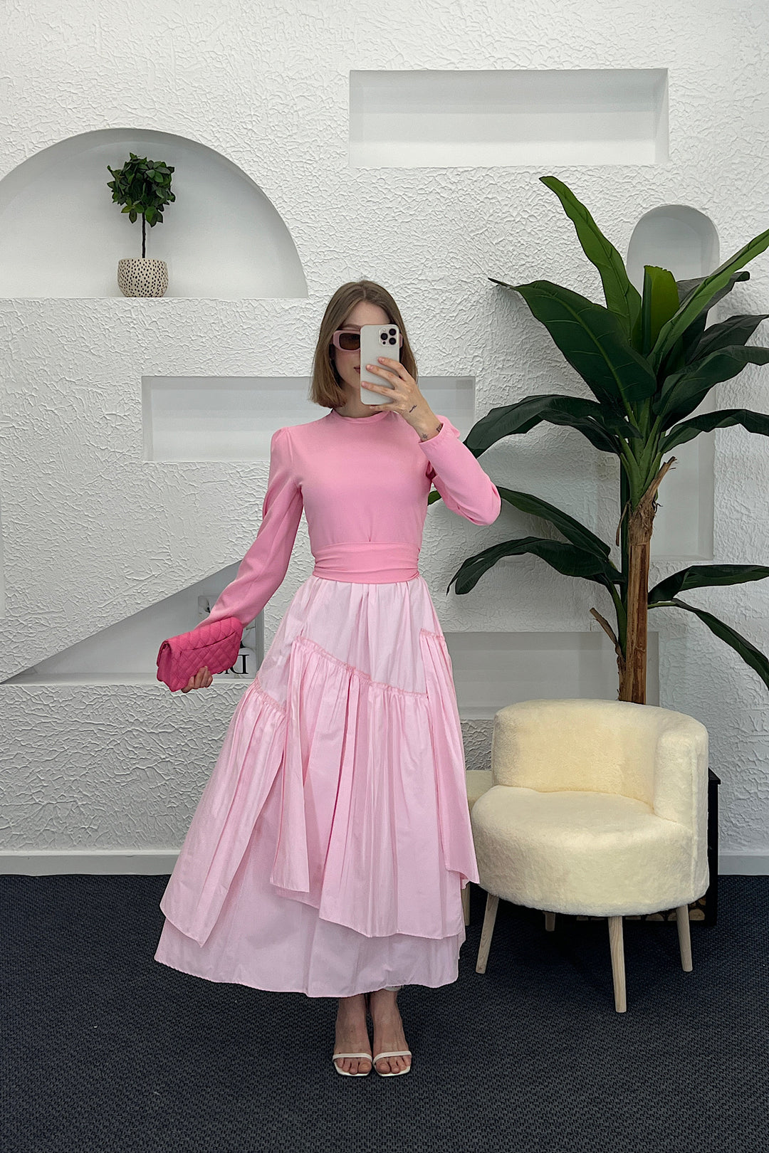 Zeny Elbıse Pembe 6001-PEMBE