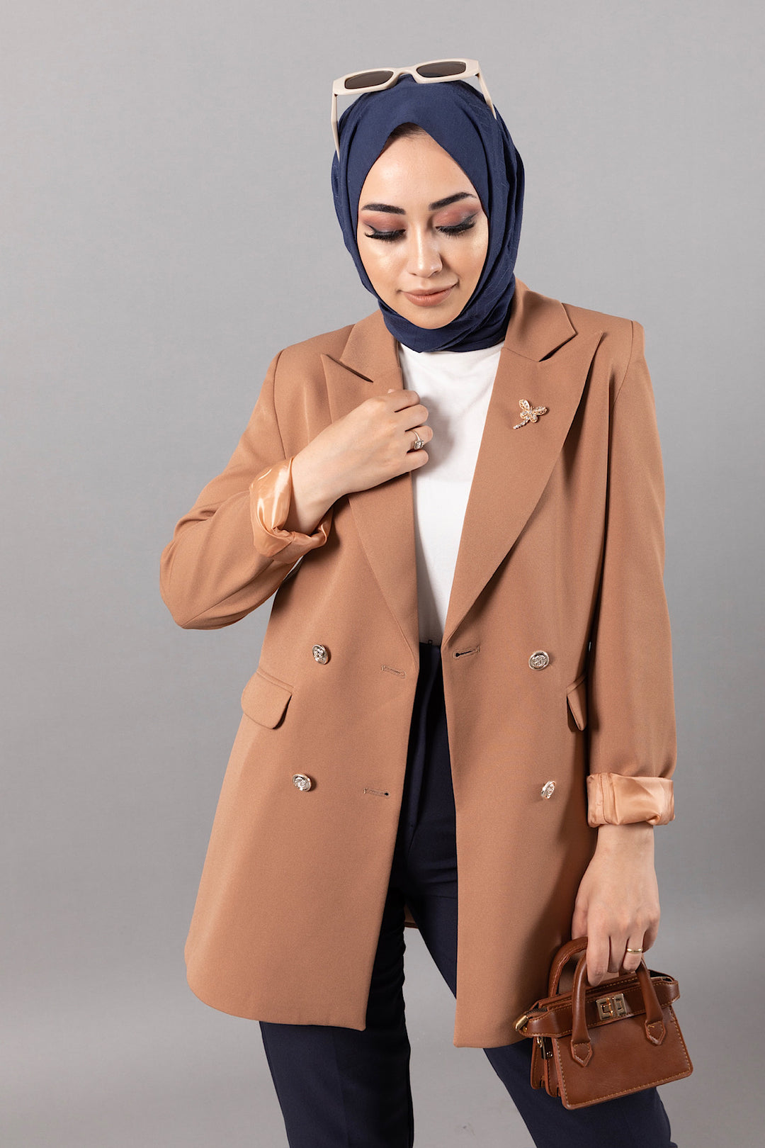 Arel Blazer Ceket Vizon 2028-VIZON