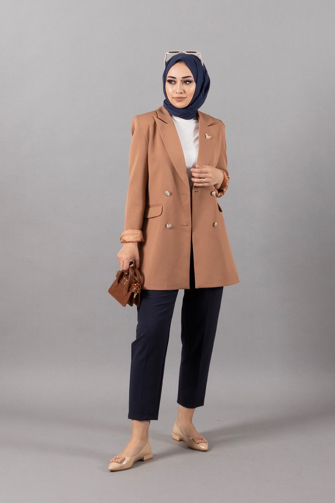 Arel Blazer Ceket Vizon 2028-VIZON